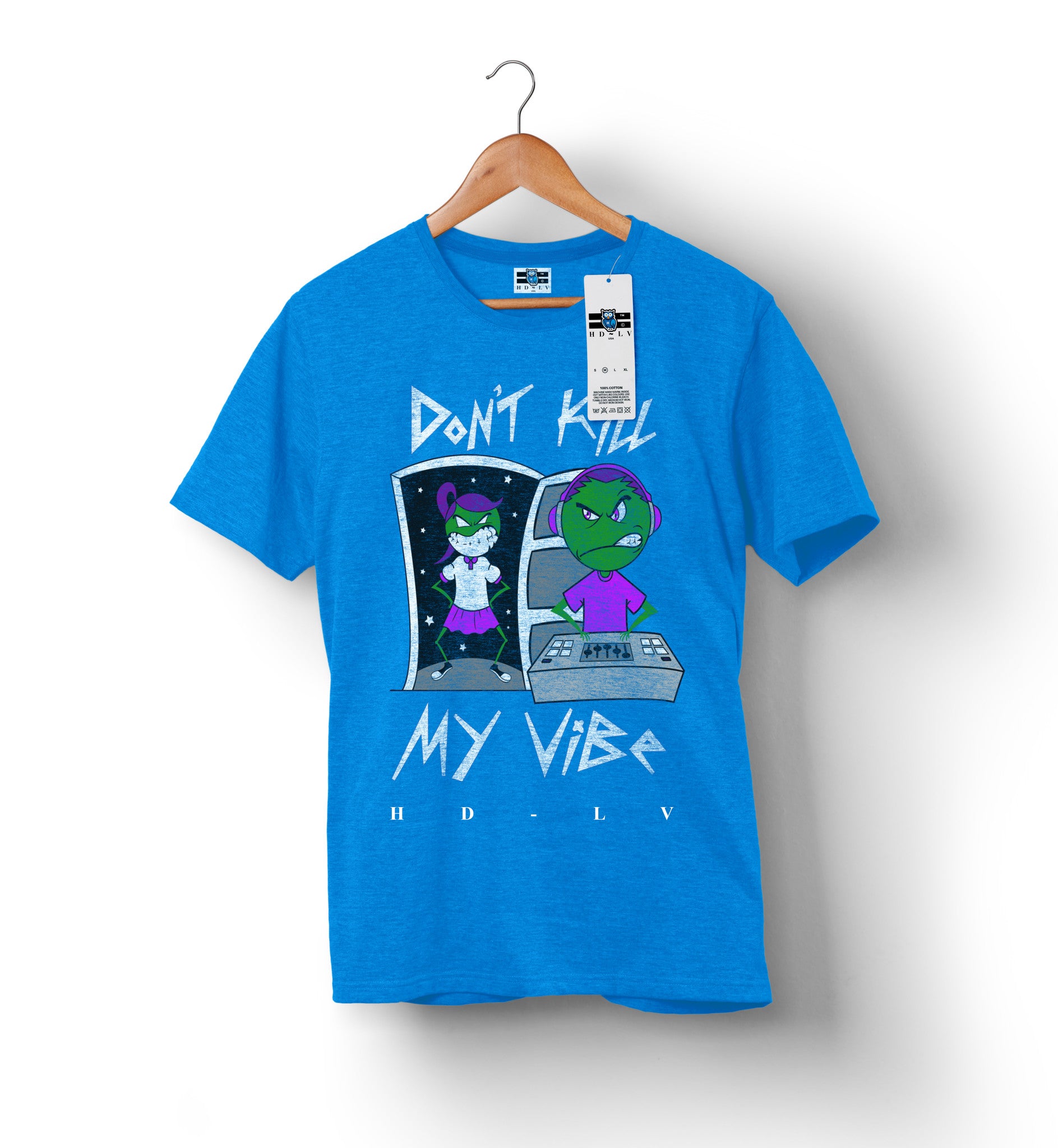 Don't Kill My Vibe - Heather Blue | Alien Shirts for Men