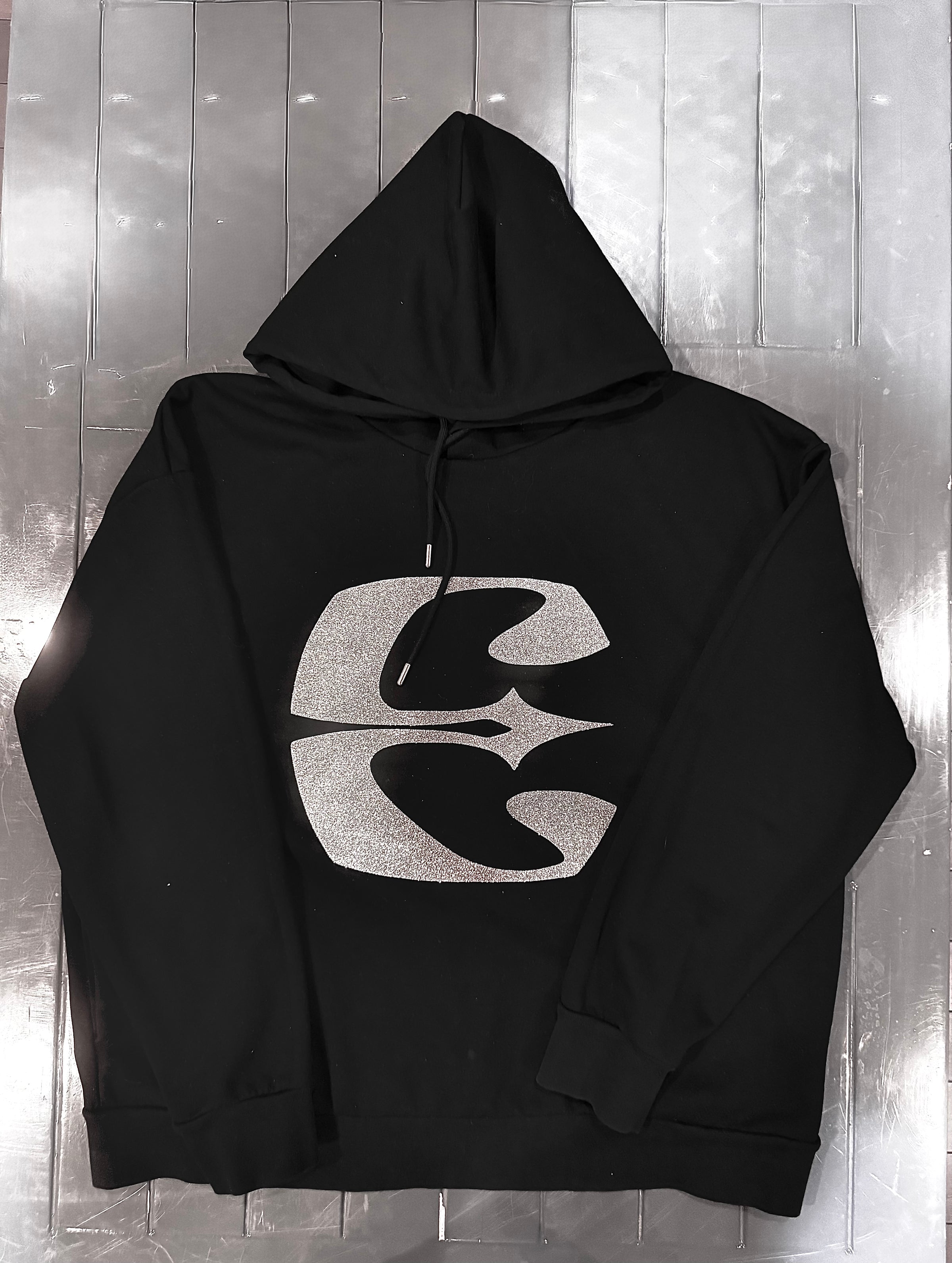 Bourgeoisi-E Ensemble | Black | Hoodie | Polyester/Viscose | Side Pockets | Silver Sparkl-E