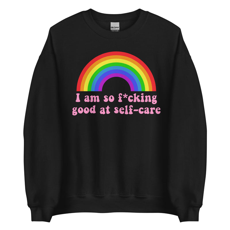 Self Care Inspired | I Am So Fcking Good Black Crew Neck by Faith Streng