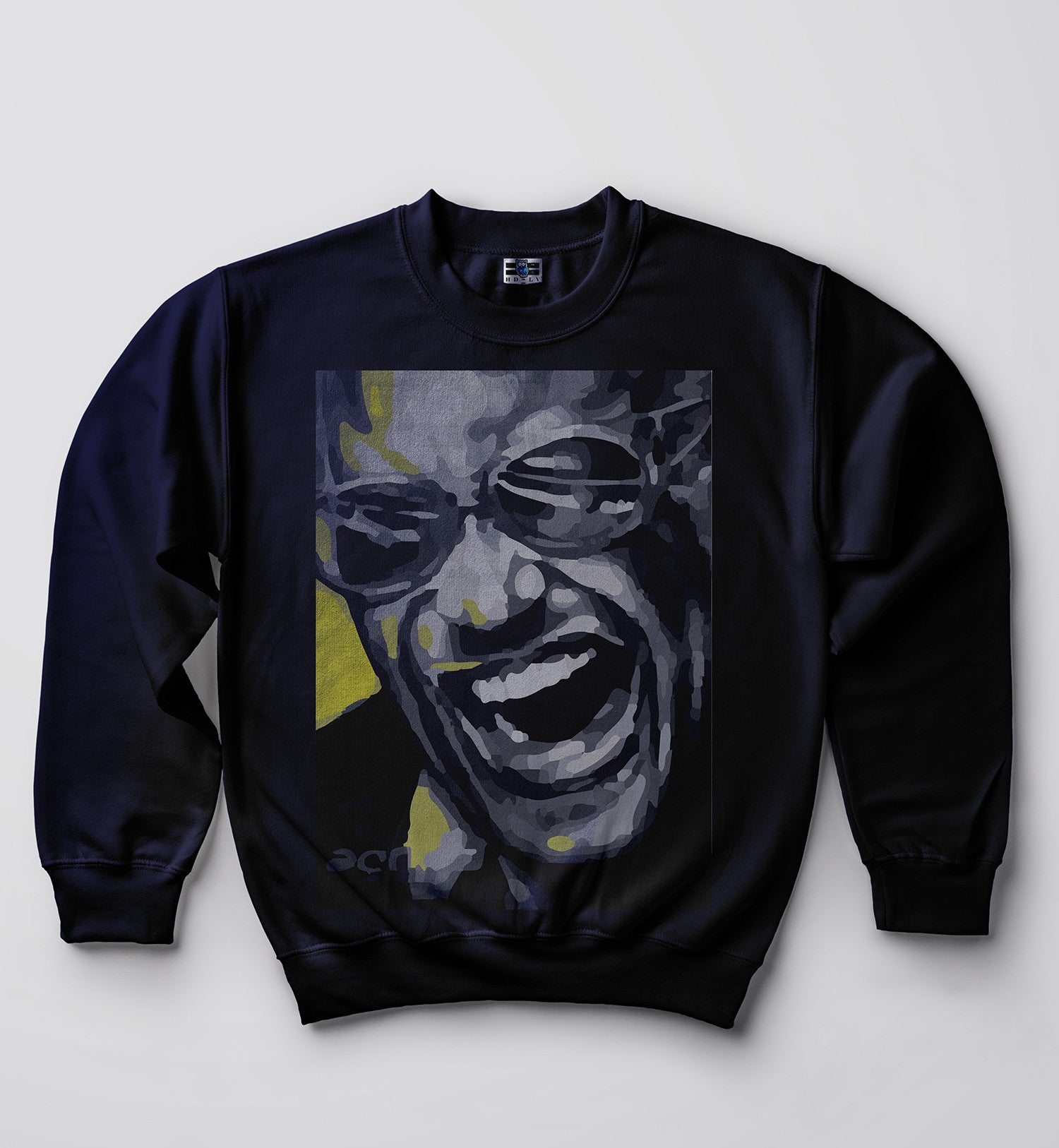 Ray Charles by Renown Boston Street Artist Acoma | Sweatshirt | Navy