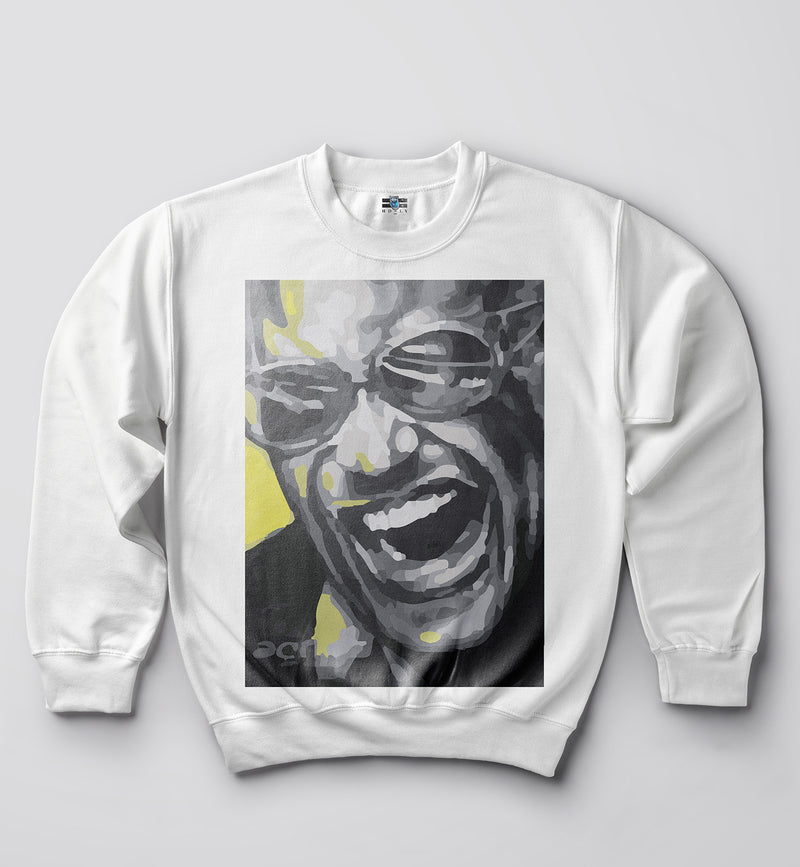 Ray Charles by Renown Boston Street Artist Acoma | Sweatshirt
