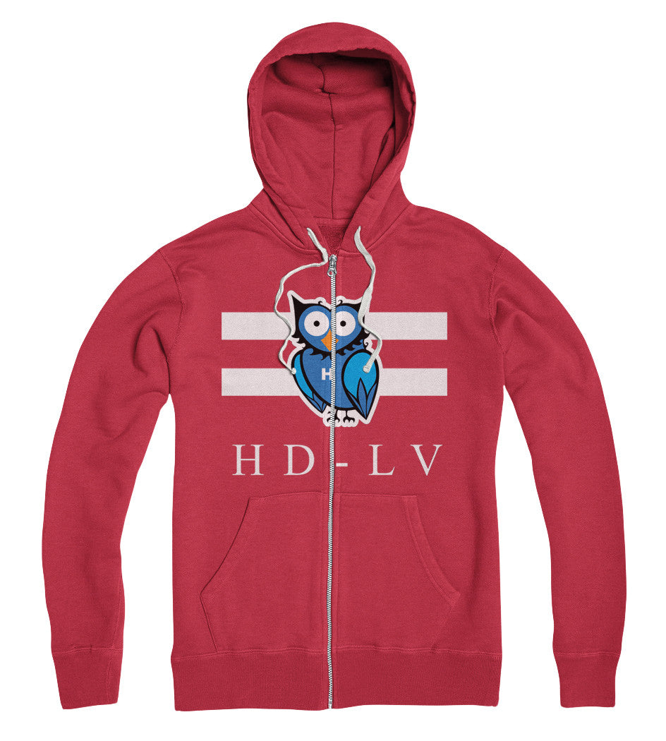 HD-LV XO i Zip Up Hoodie i Ecto Red