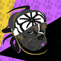 Karate Dog | Purple, Yellow & Black | Classic Crew Neck