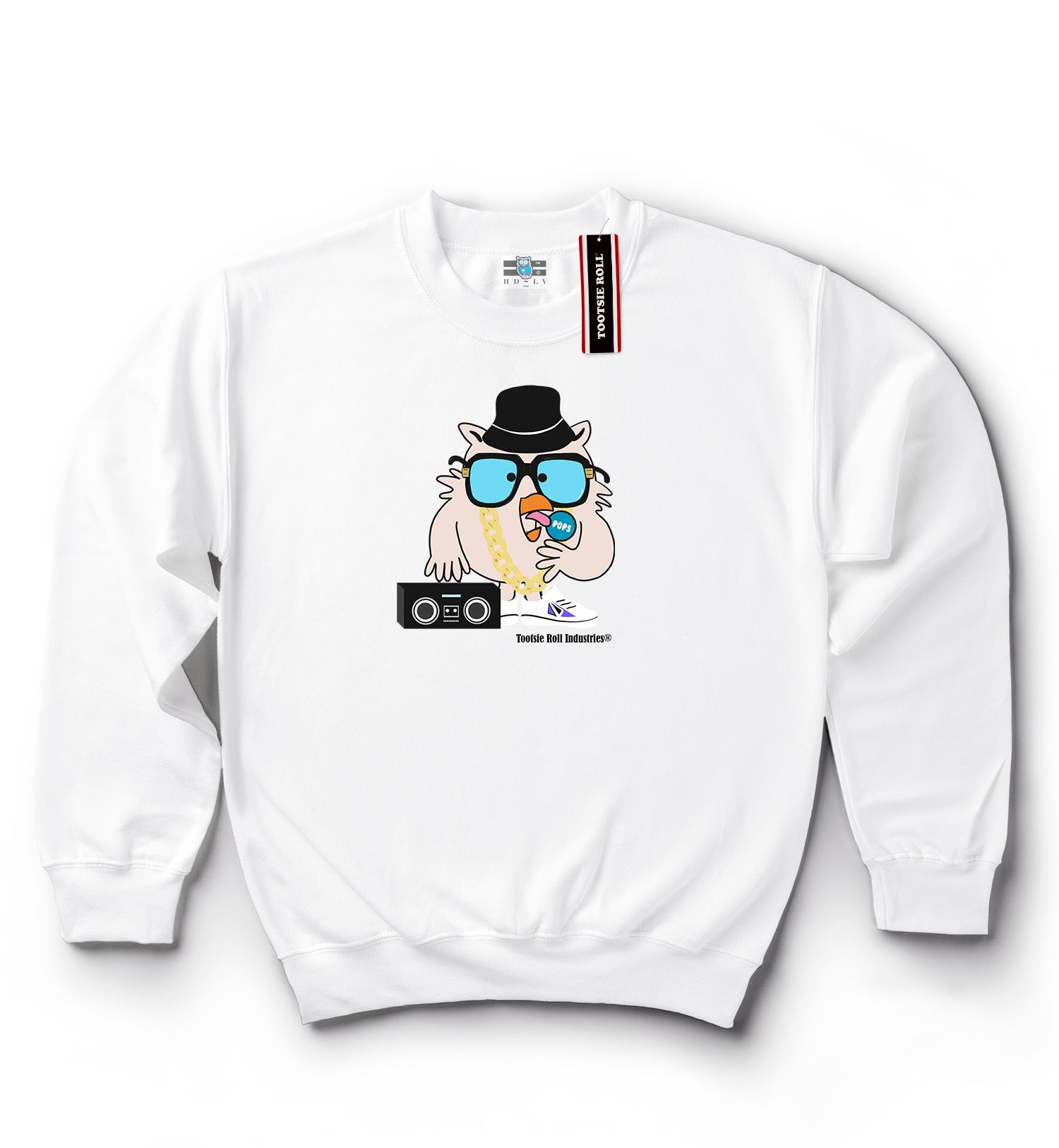 Shop and Buy 1990s Inspired Clothes | Tootsie Roll | Hip-Hop Mr. Owl | Crew Neck | Black