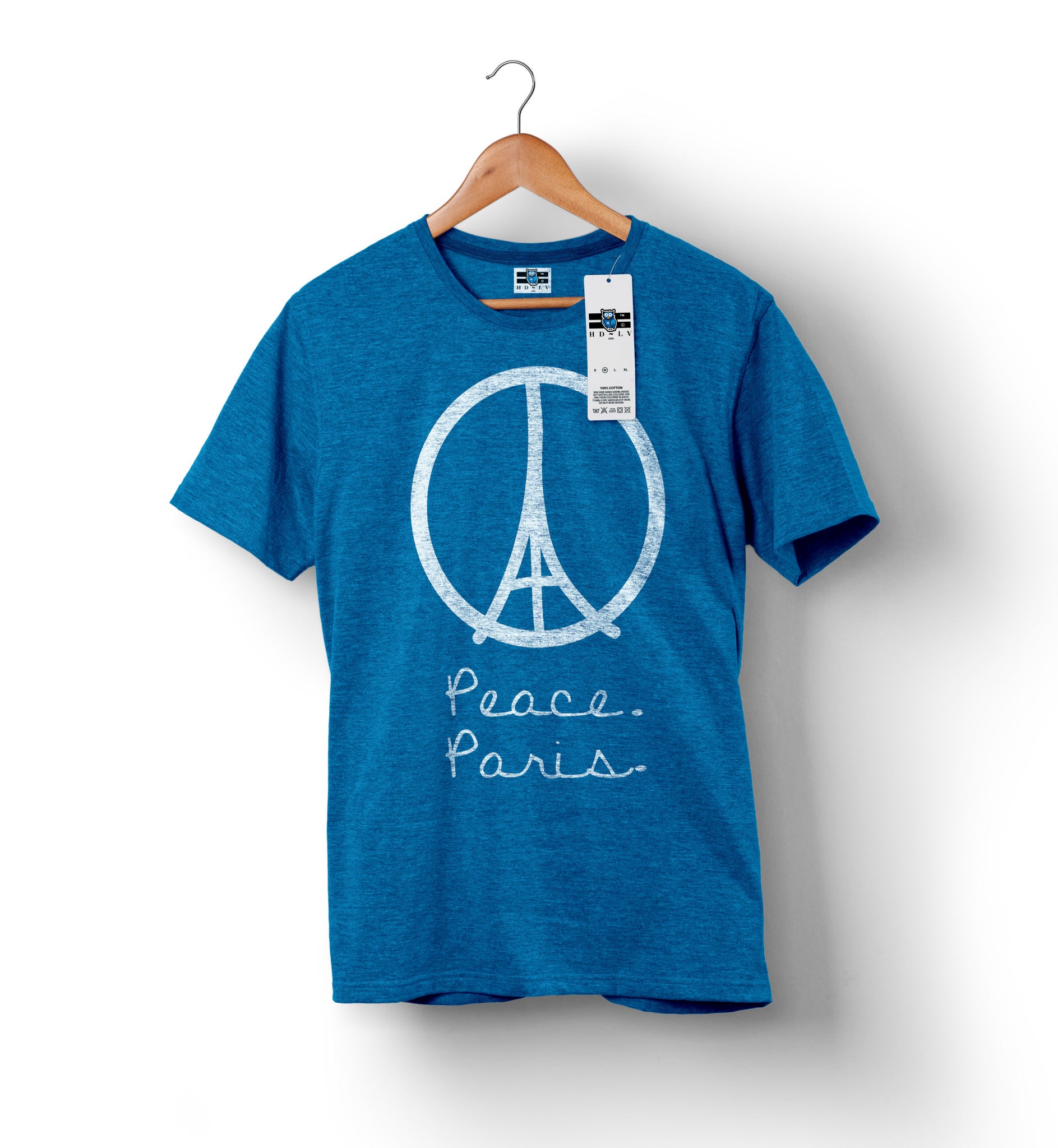 Peace For Paris - Heather Blue | Custom Shirts for Men