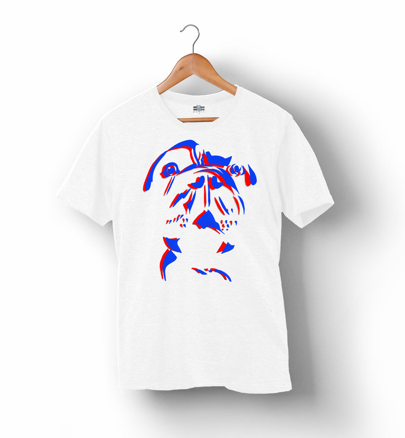 RUFF | White with Red and Blue | T-Shirt