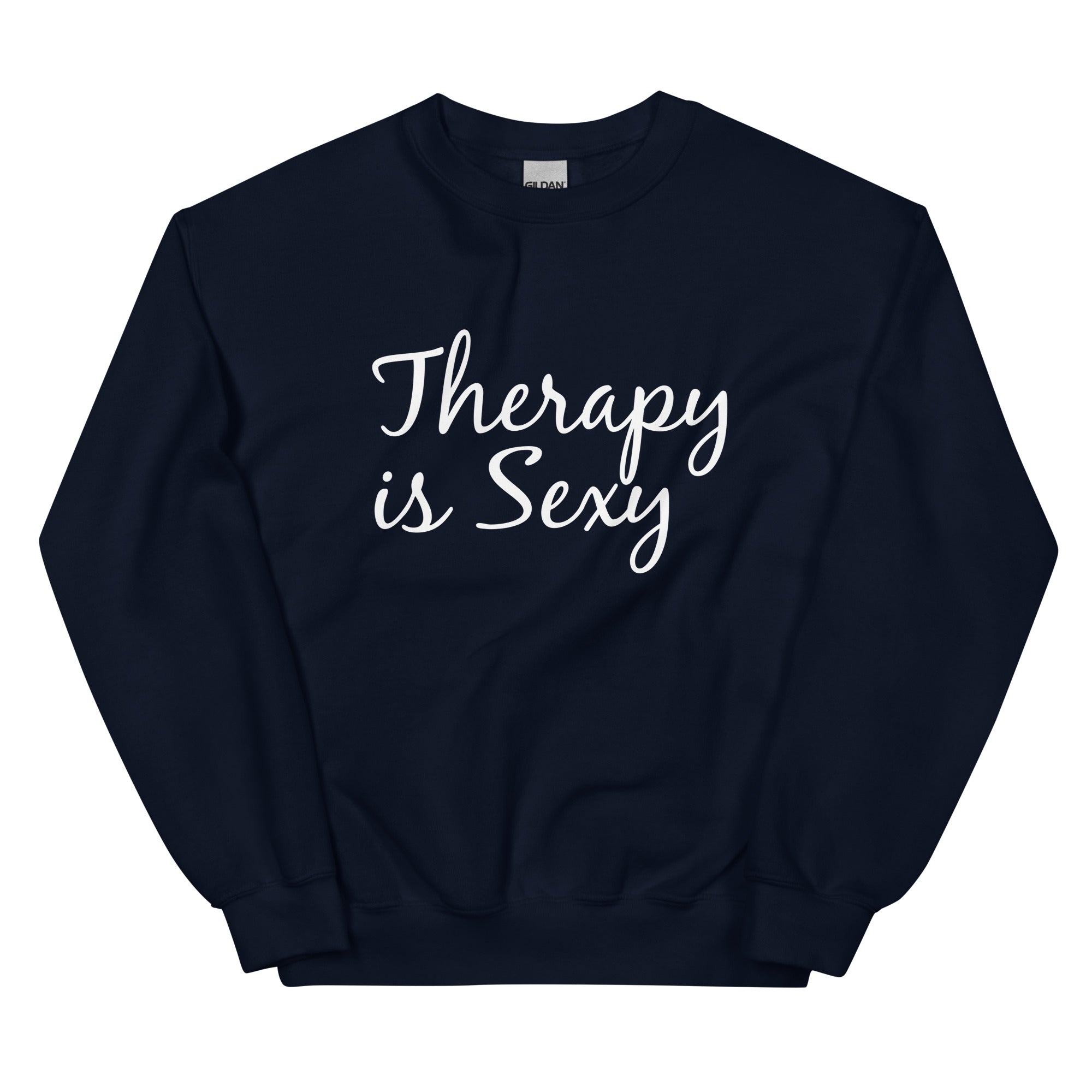Therapy is Sexy Navy Crew neck by Carly Lind