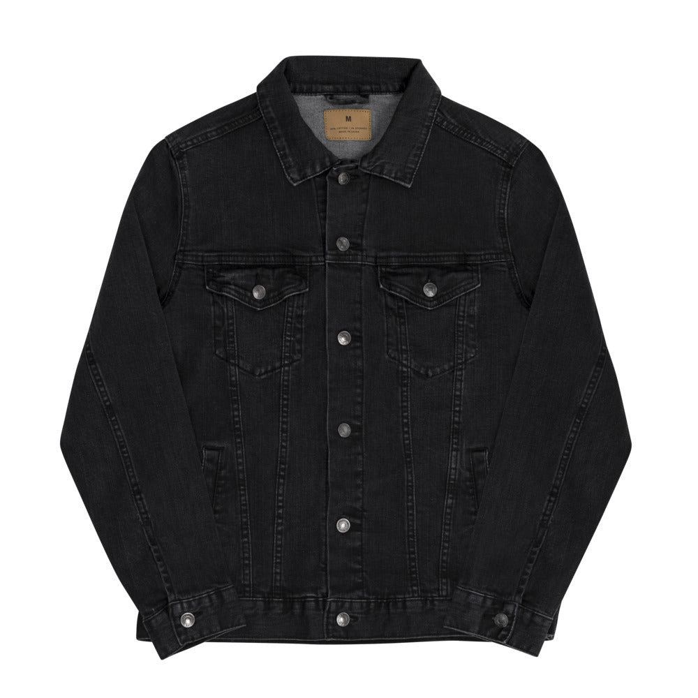 HD LV Faith In The Unseen Mens Black Jean Jacket